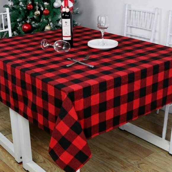 Stanley Other - New CHRISTMAS Buffalo plaid tablecloth 60 x 84” inch water resistant Easy Care